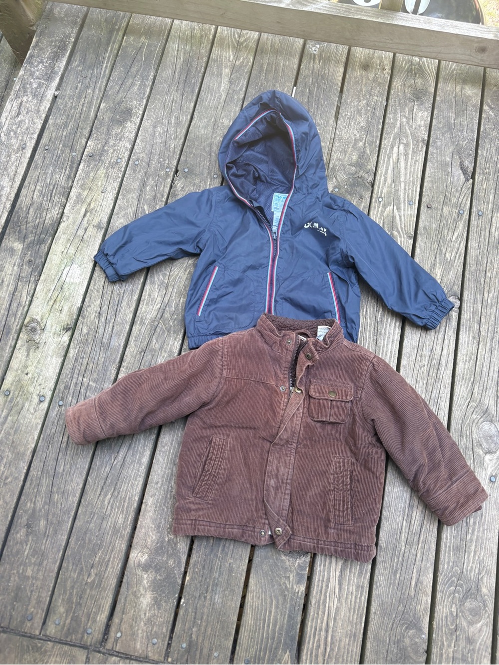 Ruff Hewn Old Navy 12-18 month Navy Hooded Kids coat jacket corduroy bundle lot
